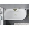 Mexen Mia baignoire autoportante d'angle gauche 160 x 80 cm, blanc/noir, trop-plein doré brossé - 52691608075L-55