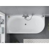 Mexen Mia baignoire autoportante d'angle gauche 160 x 80 cm, blanc/noir, trop-plein gun metal - 52691608075L-95
