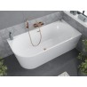 Mexen Mia baignoire autoportante d'angle droite 160 x 80 cm, blanche, trop-plein or rose - 52691608000P-60