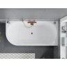 Mexen Mia baignoire autoportante d'angle droite 160 x 80 cm, blanche, trop-plein or rose - 52691608000P-60