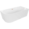 Mexen Mia baignoire indépendante d'angle droit 160 x 80 cm, blanche, trop-plein en cuivre brossé - 52691608000P-65