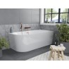Mexen Mia baignoire indépendante d'angle droit 160 x 80 cm, blanche, trop-plein en cuivre brossé - 52691608000P-65