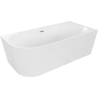Baignoire Mexen Mia autoportante, angle droit 160 x 80 cm, blanche, trop-plein nickel brossé - 52691608000P-97