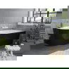 Mexen Mia baignoire îlot d'angle droite 160 x 80 cm, blanc/noir, débord blanc - 52691608075P-20