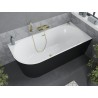 Mexen Mia baignoire autoportante d'angle droite 160 x 80 cm, blanche/noire, trop-plein doré - 52691608075P-50