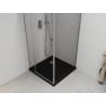 Mexen Roma cabine de douche pivotante 80 x 80 cm, transparent, chrome + receveur Flat, noir - 854-080-080-01-00-4070