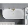 Mexen Mia baignoire autoportante d'angle droite 160 x 80 cm, blanche/noire, trop-plein or brossé - 52691608075P-55