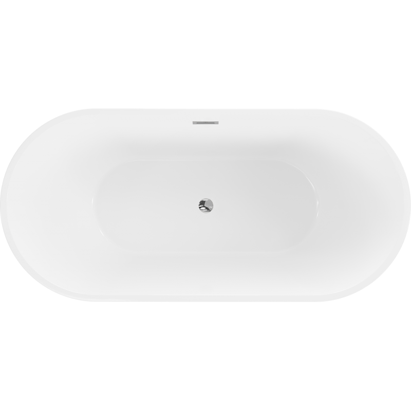 Mexen Luna baignoire autoportante 140 x 75 cm, blanche, trop-plein chromé - 52031407500-01