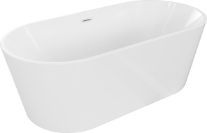 Mexen Luna baignoire autoportante 140 x 75 cm, blanche, trop-plein blanc - 52031407500-20