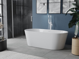 Mexen Luna baignoire autoportante 140 x 75 cm, blanche, trop-plein blanc - 52031407500-20