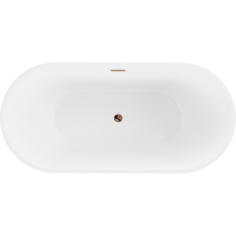 Mexen Luna baignoire autoportante 140 x 75 cm, blanche, trop-plein or rose - 52031407500-60