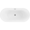 Mexen Luna baignoire autoportante 140 x 75 cm, blanc/noir, trop-plein noir - 52031407575-70