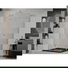 Mexen Roma cabine de douche battante 80 x 100 cm, transparent, chrome + bac Flat, noir - 854-080-100-01-00-4070