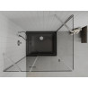 Mexen Roma cabine de douche à charnière 80 x 100 cm, transparent, chrome + receveur Flat, noir - 854-080-100-01-00-4070