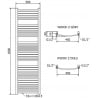 Mexen Helios radiateur électrique 1800 x 500 mm, 900 W, doré - W103-1800-500-2900-50