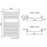 Mexen Helios radiateur de salle de bains 800 x 500 mm, 301 W, doré - W103-0800-500-00-50