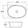 Mexen Viki lavabo de comptoir 59 x 40 cm, Blanc - 21056000