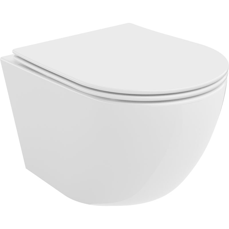Mexen Lena cuvette WC Rimless Tornado avec abattant slim à descente lente, duroplast, blanc brillant - 30220400T