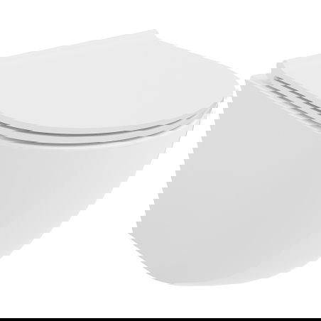 Mexen Lena cuvette WC Rimless Tornado avec abattant slim à descente progressive, duropastique, blanc brillant - 30220500T