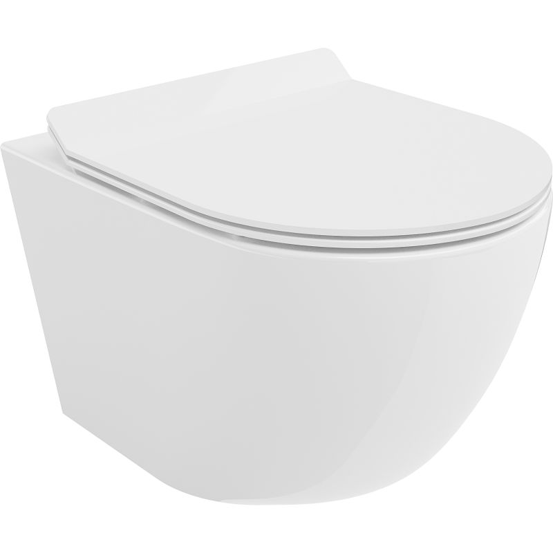 Mexen Lena cuvette WC Rimless Tornado avec abattant slim à descente lente, duroplast, blanc brillant - 30224000T