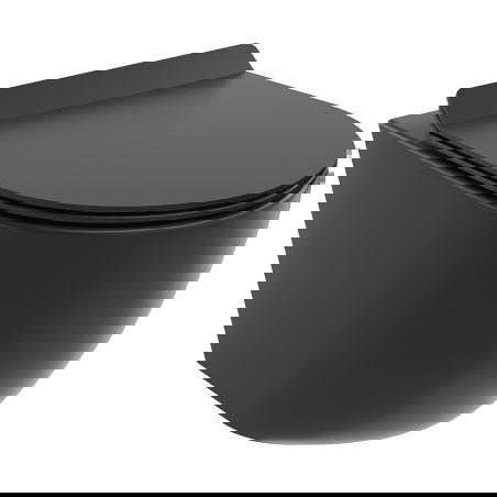 Mexen Lena cuvette WC Rimless Tornado avec abattant slim, duroplast, noir mat - 30220185T