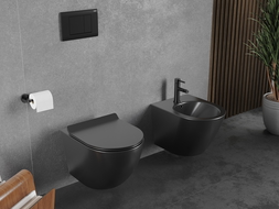 Mexen Lena cuvette WC Rimless Tornado avec abattant slim, duroplast, noir mat - 30220185T