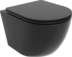 Mexen Lena cuvette WC Rimless Tornado avec abattant à descente lente slim, duroplast, noir mat - 30221085T