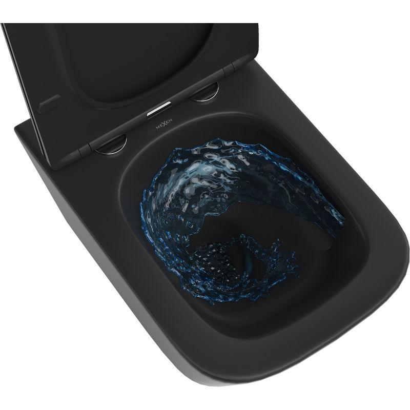 Mexen Teo cuvette WC sans rebord Tornado, noir mat - 3385XX85T