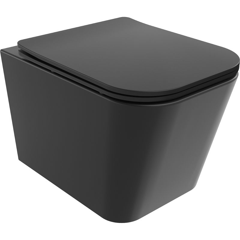 Mexen Teo cuvette WC Rimless Tornado avec abattant à descente lente slim, duroplast, noir mat - 30850685T
