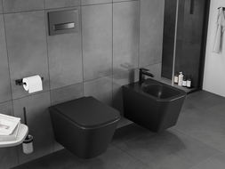 Mexen Teo cuvette WC Rimless Tornado avec abattant à descente lente slim, duroplast, noir mat - 30850685T