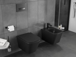 Mexen Teo cuvette WC Rimless Tornado avec abattant à fermeture lente slim, duroplast, noir mat - 30850685T