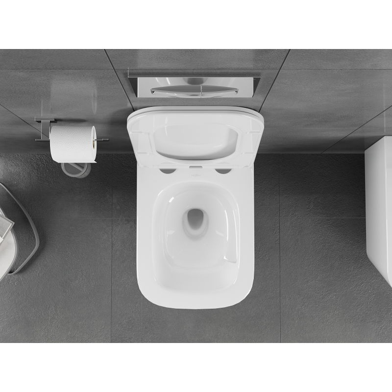 Mexen Teo cuvette WC Rimless Tornado avec abattant à descente lente slim, duroplast, blanc brillant - 30850600T