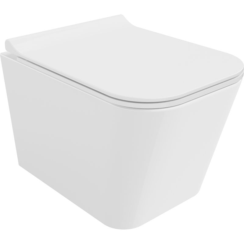 Mexen Teo cuvette WC Rimless Tornado avec abattant à descente progressive slim, duroplast, blanc brillant - 30850700T