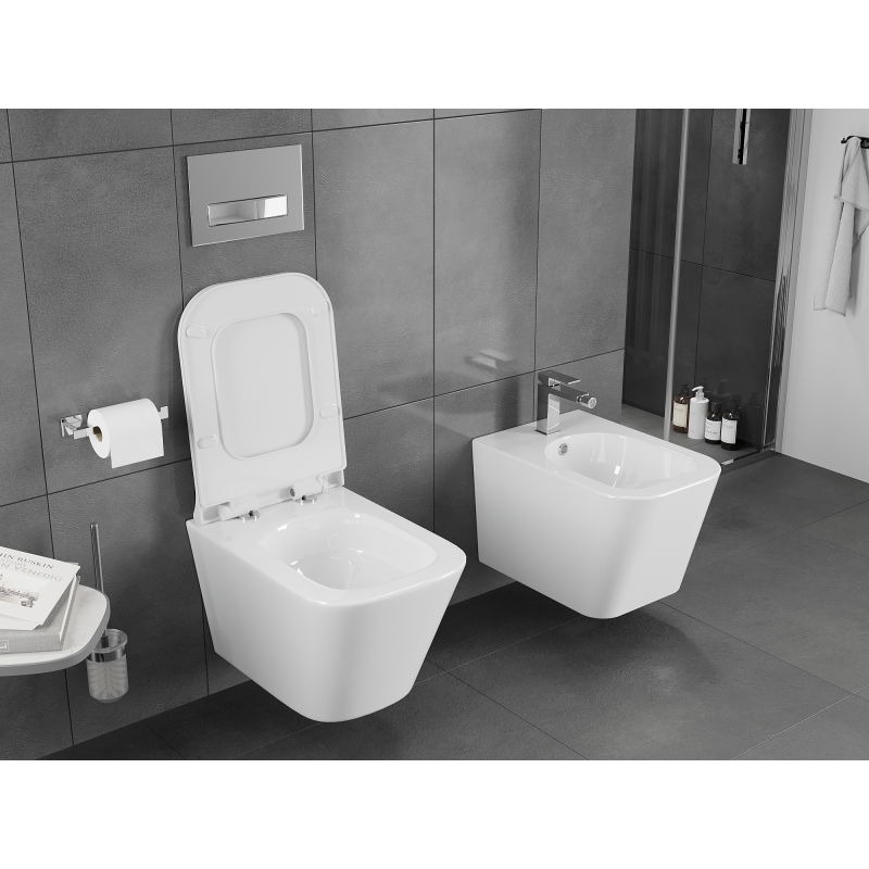 Mexen Teo cuvette WC Rimless Tornado avec abattant slim à descente progressive, duroplast, blanc brillant - 30850700T