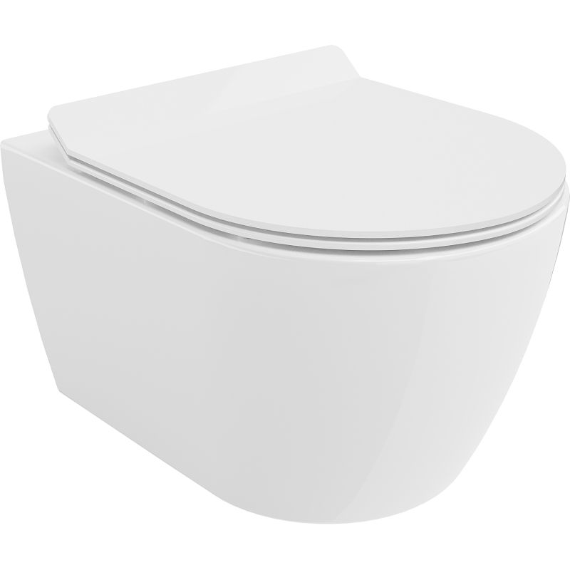 Mexen Carmen cuvette WC Rimless Tornado avec abattant à descente lente slim, duroplast, blanc brillant - 30880100T