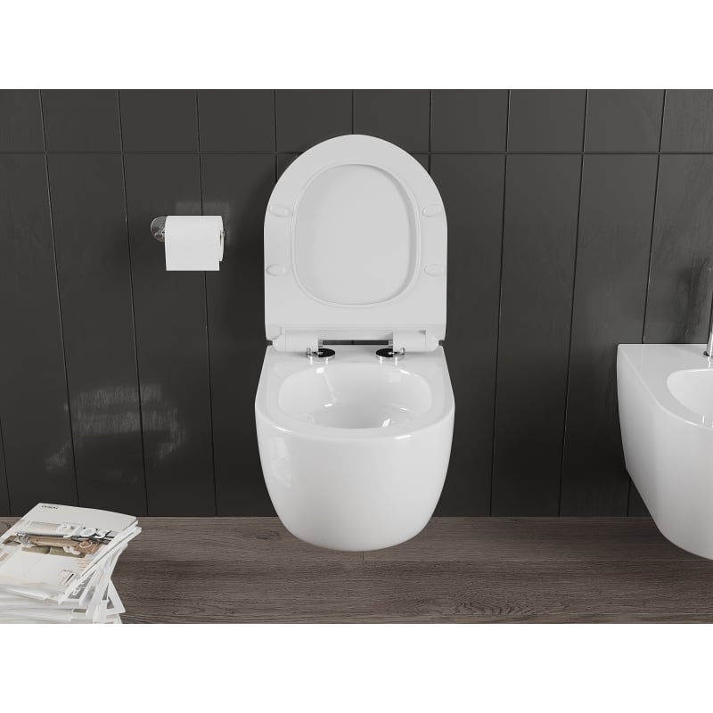 Mexen Carmen cuvette WC Rimless Tornado avec abattant à descente lente slim, duroplast, blanc brillant - 30880100T