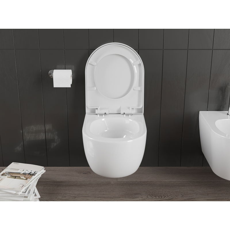 Mexen Carmen cuvette WC Rimless Tornado avec abattant à descente lente, dur, duroplast, blanc brillant - 30880200T