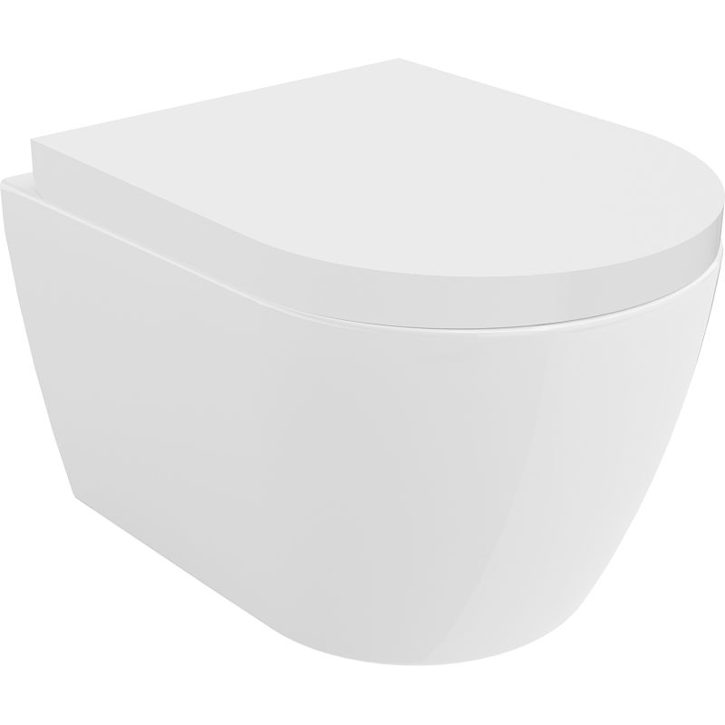 Mexen Carmen cuvette WC sans rebord Tornado avec abattant à descente lente dur, duroplast, blanc brillant - 30880200T