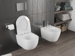 Mexen Carmen cuvette wc Rimless Tornado avec abattant à descente ralentie slim, duroplast, blanc brillant - 30880300T