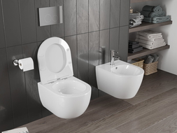 Mexen Carmen cuvette WC sans rebord Tornado avec abattant à descente amortie slim, duroplast, blanc brillant - 30880300T