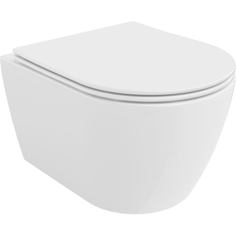 Mexen Carmen cuvette wc Rimless Tornado avec abattant slim à descente amortie, duroplast, blanc brillant - 30880400T