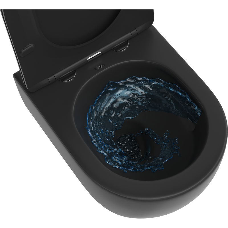 Mexen Carmen cuvette WC sans rebord Tornado, noir mat - 3388XX85T