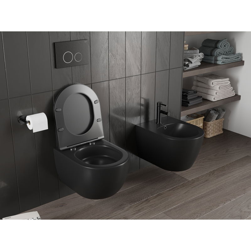 Mexen Carmen cuvette WC sans rebord Tornado, noir mat - 3388XX85T