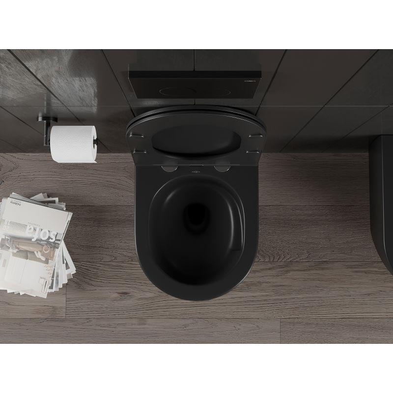 Mexen Carmen cuvette WC sans rebord Tornado, noir mat - 3388XX85T