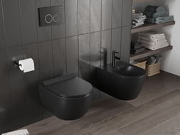 Mexen Carmen cuvette WC Rimless Tornado avec siège à fermeture lente slim, duroplast, noir mat - 30880185T