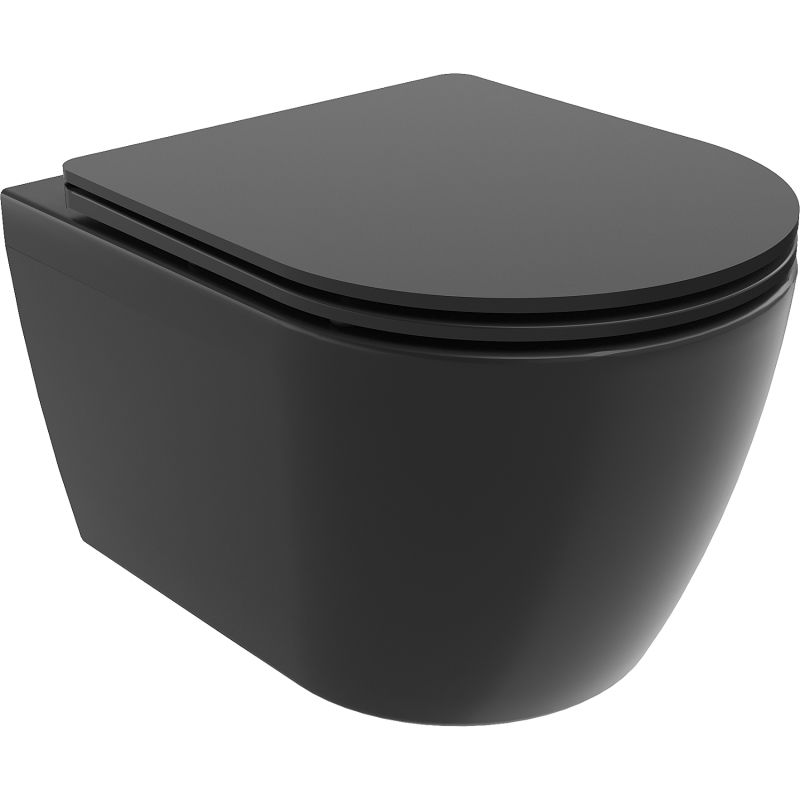 Mexen Carmen WC Rimless Tornado avec abattant slim à fermeture lente, duroplast, noir mat - 30881085T