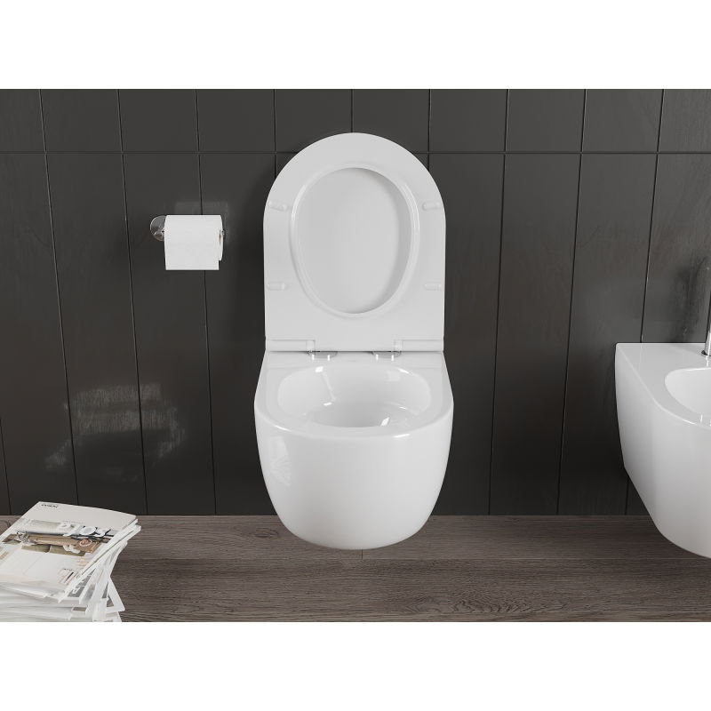 Mexen Carmen cuvette wc Rimless avec abattant à descente progressive slim, duroplast, blanc brillant - 30880500