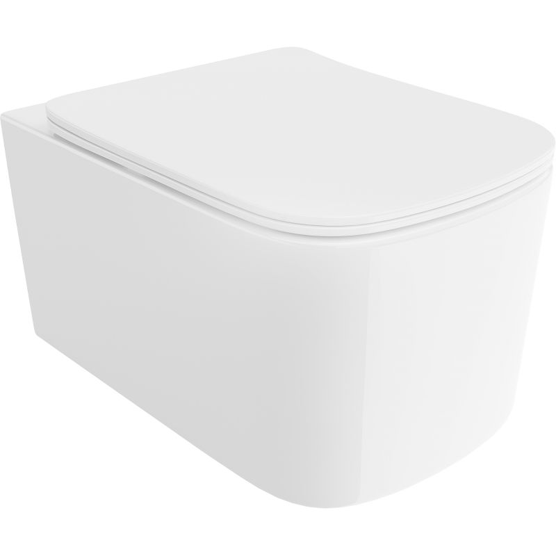 Mexen Vivo cuvette WC Rimless Tornado avec abattant à descente lente slim, duroplast, blanc brillant - 30610200T