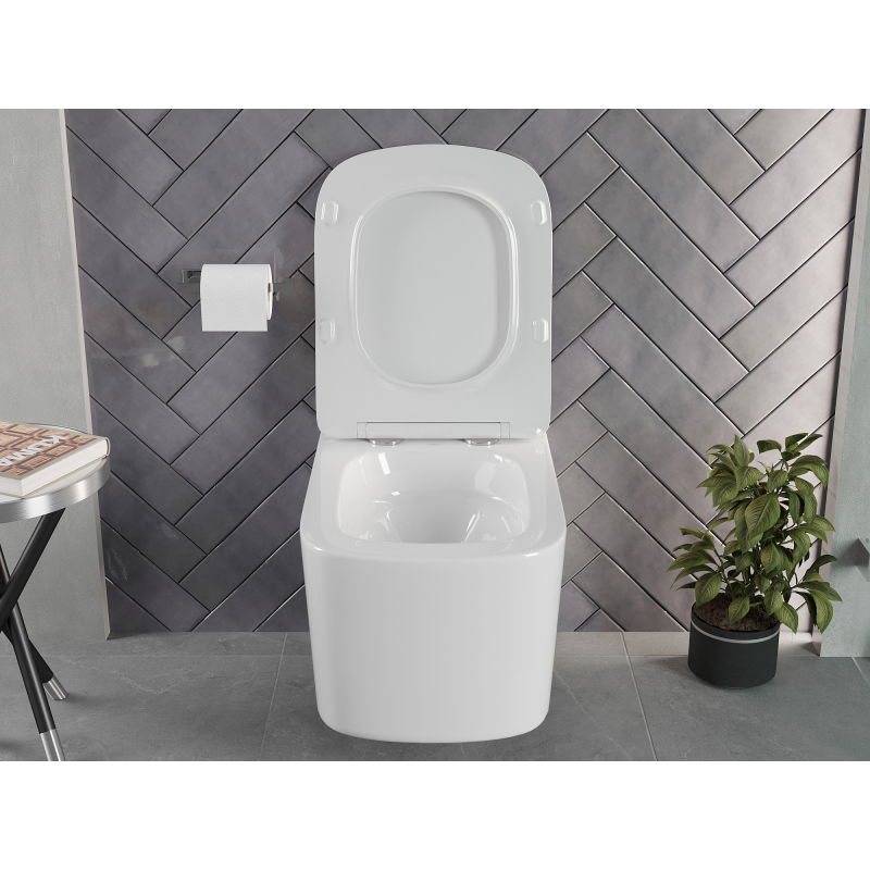 Mexen Vivo cuvette wc Rimless Tornado avec siège à descente progressive slim, duroplast, blanc brillant - 30610200T