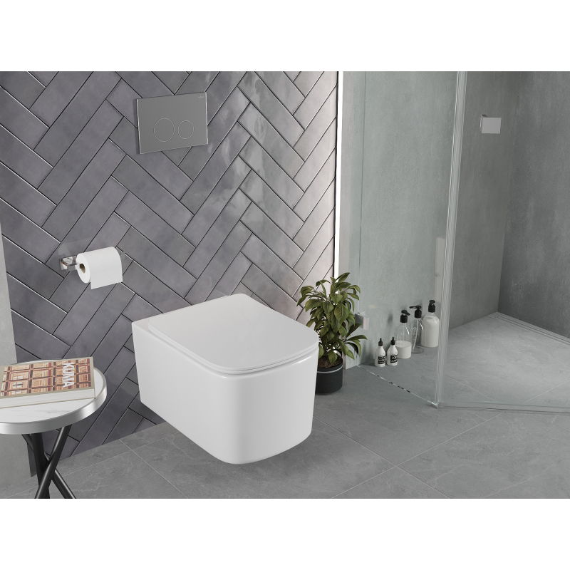 Mexen Vivo cuvette wc Rimless Tornado avec siège à descente progressive slim, duroplast, blanc brillant - 30610200T